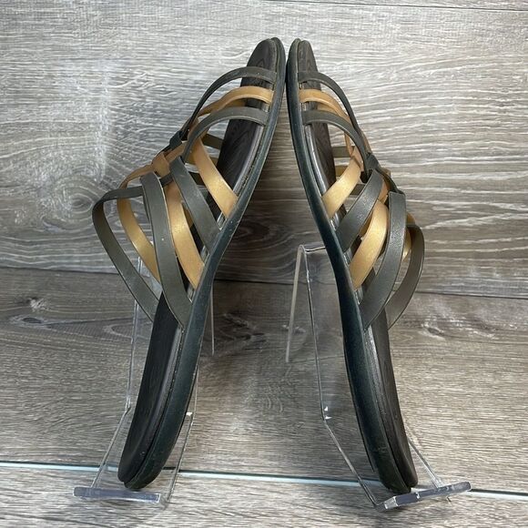 Crocs Huarache Women’s Sz 10 Bronze Brown Jelly Strappy Slip On Flip Flop Sandal - Picture 10 of 10